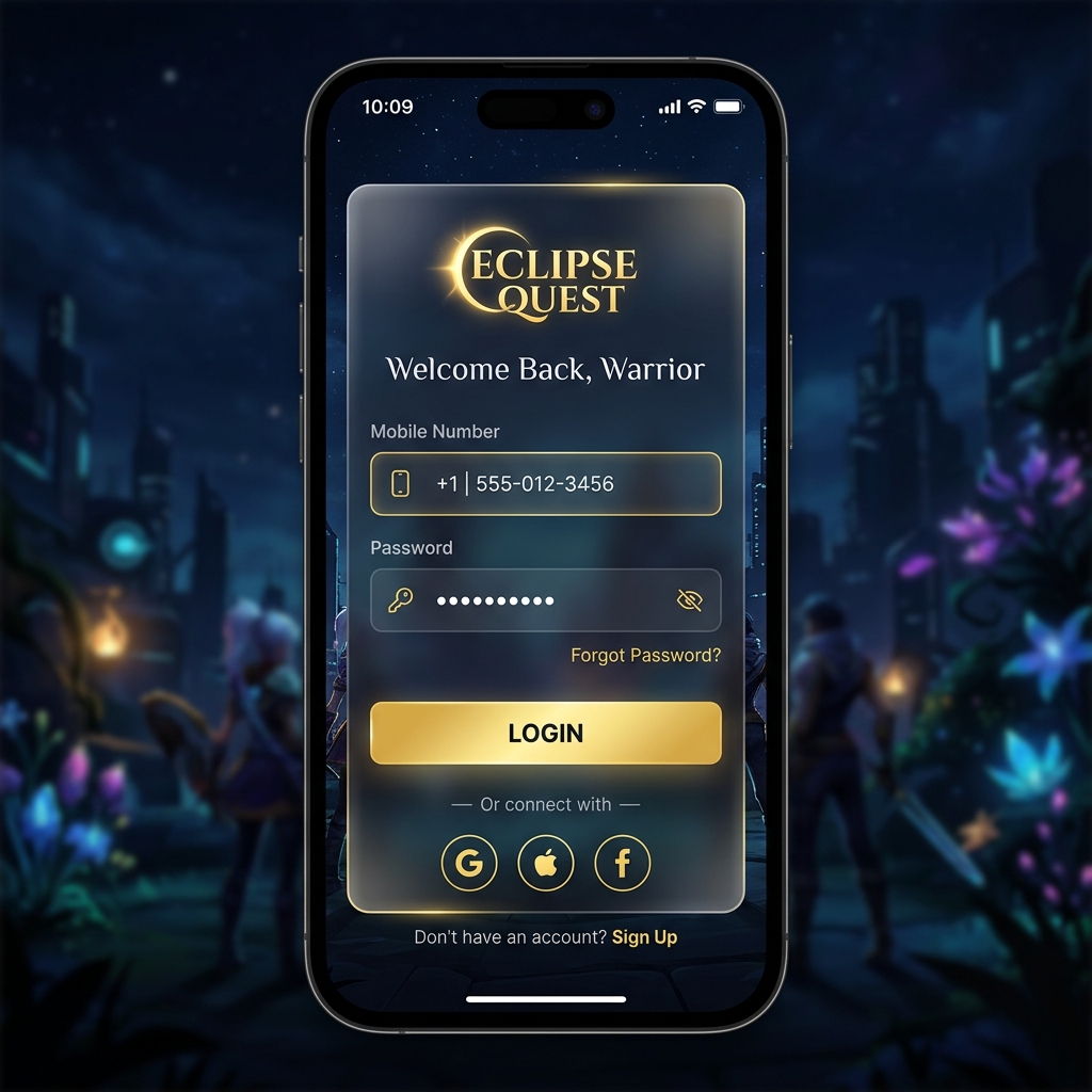 66 Lottery app screen mockup showing registration interfaces and interactive games